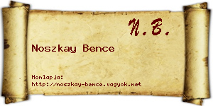 Noszkay Bence névjegykártya